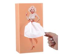 Porta fazzoletti rettangolare con bella donna, porta fazzoletti di carta velina come gonna, copertura per scatole di fazzoletti nascosti, lunghezza regolabile, decorazione per casa, ufficio, sala da