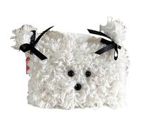 Porta Fazzoletti Scatola Fazzoletti Cane Peluche Porta Fazzoletti Organizzatore Contenitore Decorativo Adatto per Camera da Letto Soggiorno Bagno Auto, Bianco