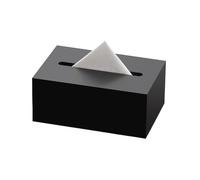 Porta Fazzoletti Scatola for fazzoletti in acrilico nero con chiusura a scatto, dispenser di tovaglioli for il viso lusso leggero for ufficio, hotel, casa riposo Decorazione(Piccolo)