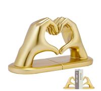 Porta ferma libro - Gesto della mano d'amore, statua del dito d'amore | Porta fermalibri con sculture di dita d'amore, fermalibri decorativi moderni, fermalibri dorati decorativi per scaffali, scrivan