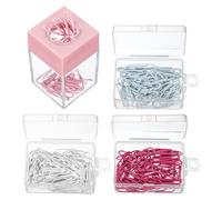 Porta fermagli magnetico per ufficio, rosa (168 pezzi, clip multicolore)