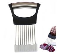 Porta fette di cipolla in acciaio inox, Ago per cipolla, affettatrice per limone, utensile ausiliario, assistente per affettare gli alimenti, tagliaverdure,per affettare carne, cipolla, patate