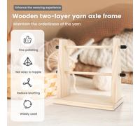 Porta filati per uncinetto in legno, porta filati da cucito a 2 livelli,