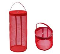 porta filati pieghevole Portable Yarn Storage Bag Hollow Mesh Knitting Crochet Organizer For Weaving Tools Sewing Accessories DIY Craft Basket per Trasportare Progetti, Ferri da Maglia(Dark Red,L)