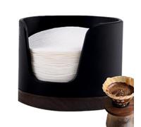 Porta filtro caffè portatile, contenitore rotondo per caffè, contenitore portatile con coperchio, contenitore in legno resistente alla polvere, contenitore vintage in stile fattoria per la casa