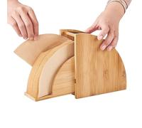 Porta filtro caffè - Supporto in legno per filtro da caffè, elegante contenitore per filtro | Supporto compatto per casa o bar | Supporto per filtro di carta per filtri da caffè V60, cono o piatti