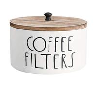 Porta filtro per caffè, decorazione da bar rustica in legno con coperchio, scatola di immagazzinaggio per filtri da caffè, per il metodo di versamento, di servizio, per il campeggio e il