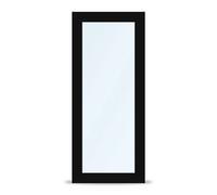Porta finestra nera, PVC, IDEAL 4000, aludec Jet Black, interno bianco, 510 x 1760 mm, configura individualmente