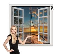 Porta Finestra Zanzariera Magnetica 115x120cm Nero Chiuso automaticamente Pieghevole Totalmente Magnetica,senza forare per Soggiorno Camera da Letto Balcone