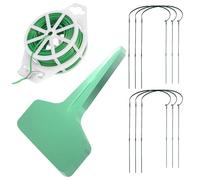 Porta fiori in metallo, confezione da 6, include 10 etichette per piante, pali per interni ed esterni, giardino, crescita dei fiori e rampicanti