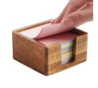 Porta foglietti adesivi - Dispenser per note adesive, supporto per blocco note, 9,5 x 9,5 cm, in legno con cuscinetti antiscivolo, supporto per appunti appiccicosi, forniture da scrivania per casa