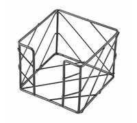 Porta foglietti adesivi in ferro nero, quadrato, vuoto, per scrivania, ufficio, casa, dormitorio (9,8 cm x 9,8 cm x 7,8 cm)