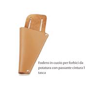 PORTA FORBICI CUSTODIA IN Cuoio FODERO MARRONE CON PASSANTE PER CINTURA