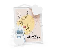 porta foto bibino Bianco in Ferro e polimetilmetacrilato per il decoro 11x13cmh(9,5x12,5formatodellafoto)