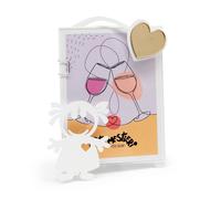 porta foto bibo decorato Bianco