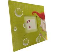 Porta foto da tavolo album cornice verde per bimbi bambini ritratti 7x7cm legno