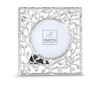 Porta foto in metallo argentato Albero e strass Dimensioni 10xh10 cm in scatola regalo , bomboniera argento