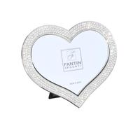 Porta foto in metallo argentato cuore e strass Dimensioni 13xh18 cm in scatola regalo , bomboniera argento