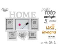 PORTA FOTO MULTIPLO 5 POSTI HOME 46382,3 CM CON LUCE E LAVAGNETTA IMB-813061