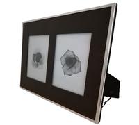 Porta foto multiplo da tavolo album cornice in metallo e legno per ritratti 10x1