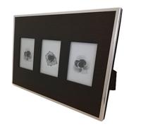 Porta foto multiplo da tavolo album cornice in metallo e legno per ritratti 5x7