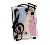 porta foto musica Nero in Ferro e polimetilmetacrilato 11x13cmh(9,5x12,5formatodellafoto)