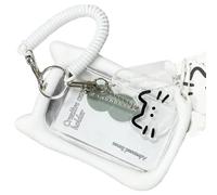 Porta fototessera con orecchie di gatto porta carte trasparenti portachiavi custodia protettiva per carte belle maniche per autobus manica per orecchie di gatto autobus trasparente bus bella cartolina