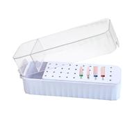 Porta fragole per unghie | Porta strumenti per unghie a 40 slot | con coperchio trasparente, scatola di visualizzazione anti-polvere per testa di lucidatura, rimozione del gel, manicure