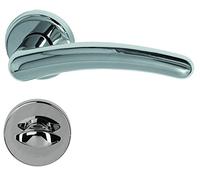 Porta Franziska Alpertec - R in ottone cromato per porte del bagno WC pulsante set maniglia porta guarnizioni, 32969843