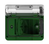 Porta frutti esterno IP55/IP66 3 moduli verde presa schuko 4Box Wide 4B.W.04.015