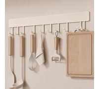 Porta Ganci a Muro, Supporto per Utensili da Cucina, Ganci da Cucina | Porta Ganci in Alluminio Supporta Fino a 50 Kg. Ganci Mobili per Cucina,camera da Letto e Soggiorno(White,50cm/20in)