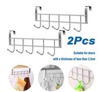 Porta Ganci Gruccia 2Pcs Vestiti Conservazione Gancio Sopra Porta Argento