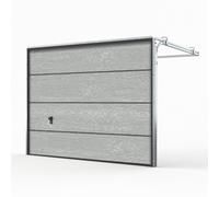 Porta garage grigia, portone sezionale, modello basic, Grigio RAL 7035, 2000 x 1900 mm, configurabile su misura