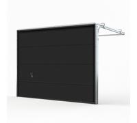 Porta garage nera, portone sezionale, modello basic, RAL 9005, 2000 x 1900 mm, configurabile su misura