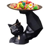 Porta gatti scolpiti - Ciotola d'ingresso, statua di caramelle | Gatto decorativo in resina con vassoio offre elegante spazio di archiviazione e tablet - per soggiorno, reception, ufficio o L