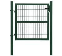 Porta Giardino Cancello Metallo Lucchetto Chiave Barriera 100 cm Verde V2Aox
