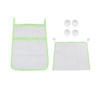 Porta Giocattoli per Vasca da Bagno Organizer per Giocattoli da Bagno in Rete da Appendere Ganci Portatili Sicuri per Bambini per Gel Doccia (Verde)