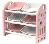 Porta Giochi Pupazzi Cameretta Organizzatori Di Giocattoli Con 6 Contenitori Rimovibili, Mobiletto Multifunzionale Per Il Soggiorno Della Sala Giochi Baule Portagiochi Per Vestiti(Pink)