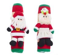 Porta gioia a casa tua in questa stagione con la nostra coppia di coperchi refrigeranti in stile Babbo Natale allegro e luminoso