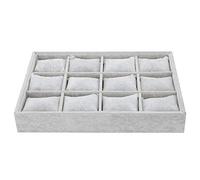 Porta gioielli, 12 orologio a griglia Organizer per gioielli Vassoio per gioielli Bracciale per orologio da polso Supporto per display Cuscino regolabile