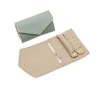 Porta Gioielli 2 pezzi Organizer for gioielli Borsa arrotolabile Custodia da viaggio portatile Braccialetto Anello Collane Orecchini Espositore for riporre(Green)