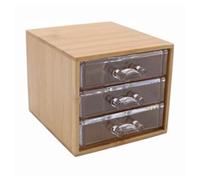 PORTA GIOIELLI COSMETICI CON 3 CASSETTI ORGANIZZATORE CASA IN LEGNO 12.3X15.3X11