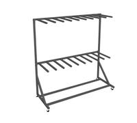 Porta giubbotti di salvataggio resistente, stendibiancheria per giubbotti di salvataggio, organizer per attrezzature da piscina con ruote girevoli, per molo per asciugamani, vestiti(2-Tier)