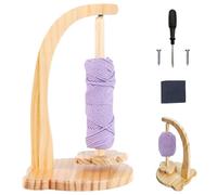 Porta Gomitolo Rotante, Avvolgitore Magnetico per Rocchetto di Filo, ASSE Singolo Supporto per Gomitolo di Lana con Accessori di Montaggio, Base del Modello Dell'orso, per Maglia(Colore Legno)