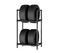 Porta Gomme Auto da Garage per 4 Pneumatici, Scaffale Regolabile in Altezza, Robusta Struttura in Acciaio, Scaffali Garage per Officina (57,2 x 37,3 x 114,6 cm)