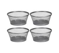 Porta graffette e puntine da disegno in metallo con design aperto superiore base antiscivolo per organizzazione della scrivania e accesso rapido organizzatori aperti