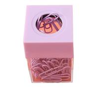 Porta Graffette Magnetiche 1,6 X 1,6 X 2,7 Pollici Dispenser Quadrato Di Graffette In Plastica Trasparente Con 18 Graffette, Raccoglitori Da Tavolo, Organizer Per Clip Per Ufficio (Purple)