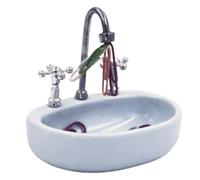 Porta graffette per lavabo - Distributore di graffette per lavello del rubinetto | Distributore di graffette, puntine, porta cancelleria, decorazione graffette, mobili in miniatura, dispenser