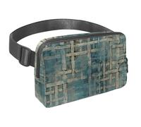 Porta i tuoi oggetti essenziali con stile con il nostro marsupio alla moda, perfetto per passeggiate, escursioni e ciclismo, texture blu vintage screziata, Multicolore#01, 1.5x9.0x5.9in/4x23x15cm
