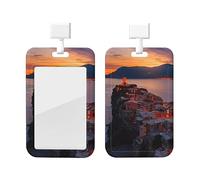 Porta ID mare Italia con cordino Porta in plastica con protezione per carta d'identità Porta con finestra trasparente Porta nome per infermiereForniture per ufficio